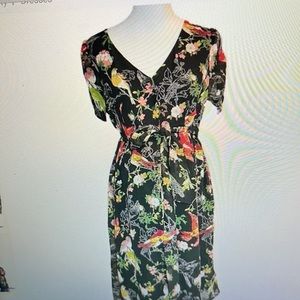 Motherhood Maternity Floral Motif w/ Birds Size Small